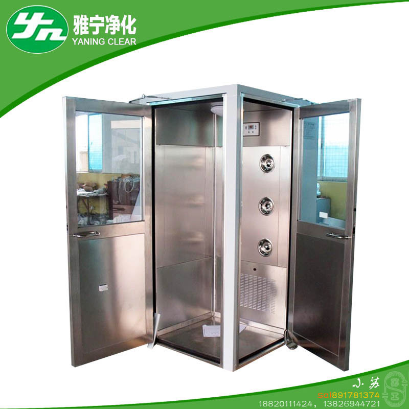 浙江绍兴半导体 雅宁净化拐角风淋室 90度转角