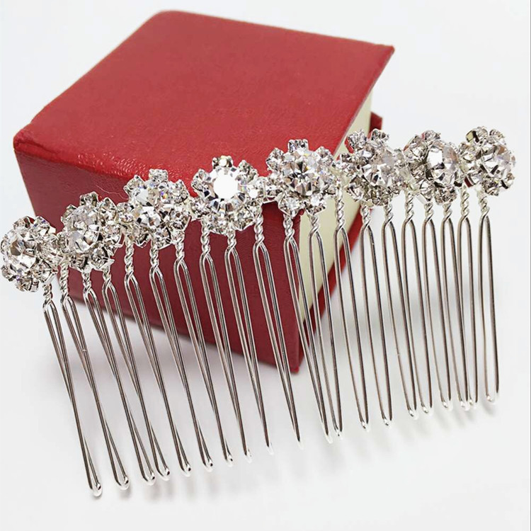 Women's Fashion Waves Flower Alloy Rhinestone Insert Comb display picture 5