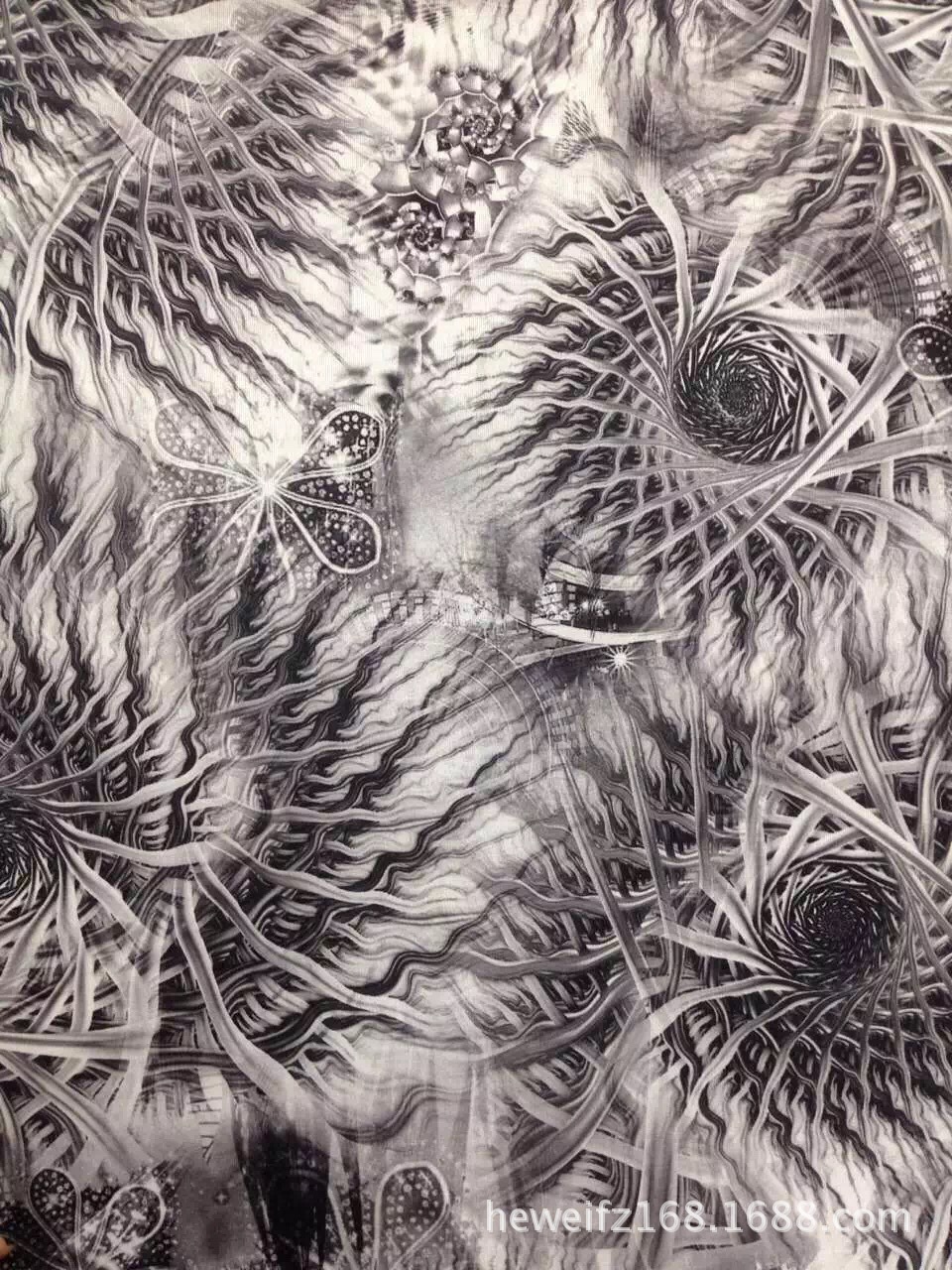 转移印花厂 F8808供应花型加工印花可印雪纺 涤棉 针织等服装面料