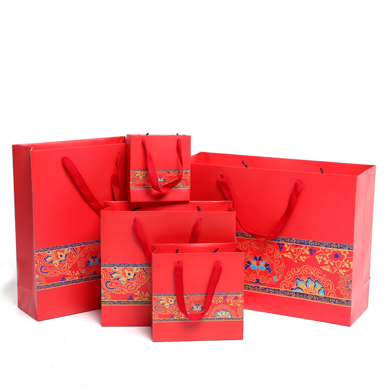 Chinese style packaging gift bag red fes...