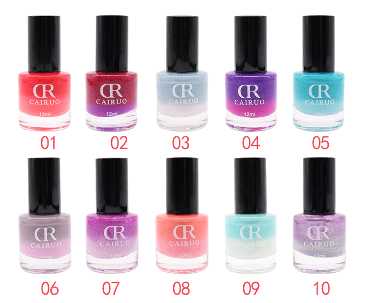 Thay đổi nhiệt độ nail keo sức khỏe và bảo vệ môi trường gradient màu sơn móng tay màu nail polish nail sản phẩm (3 chai để bán) bảng màu sơn móng tay