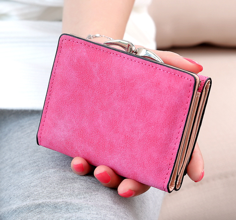 Women's Solid Color Pu Leather Magnetic Buckle Wallets display picture 2