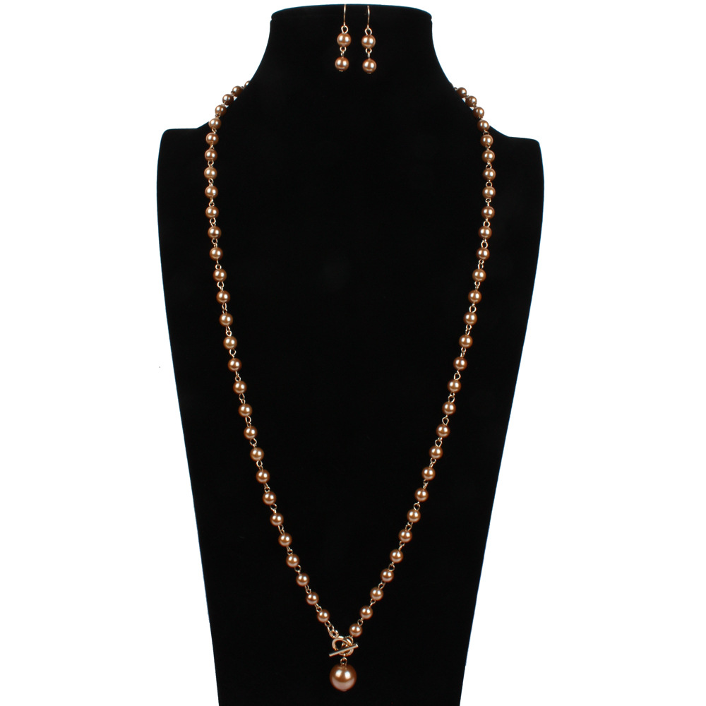 Occident and the United States pearlNecklace Set (red)NHCT0061-red
