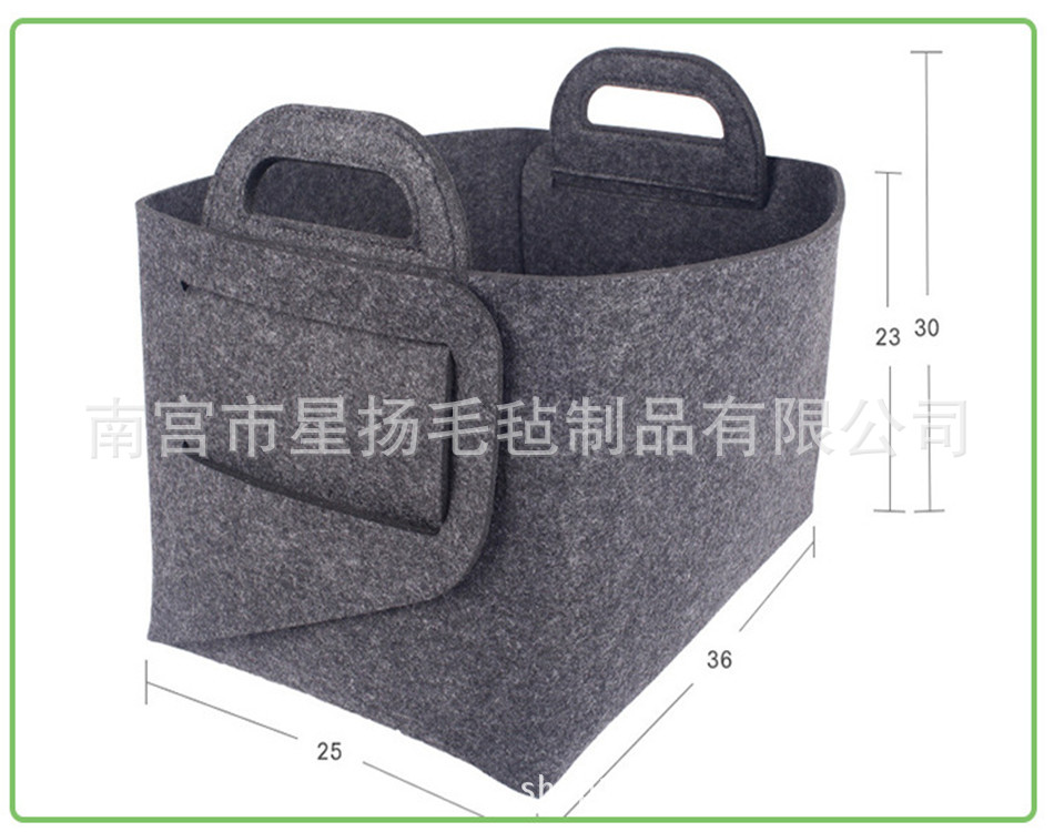 新款毛毡收纳包可折叠收纳衣物玩具杂物厂家批发毛毡制品