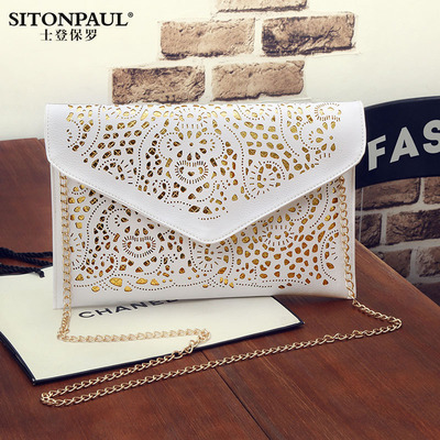 Cross border On behalf of Female bag 2020 new pattern Female bag fashion Hollow Envelope bag chain Ladies One shoulder Diagonal Bag