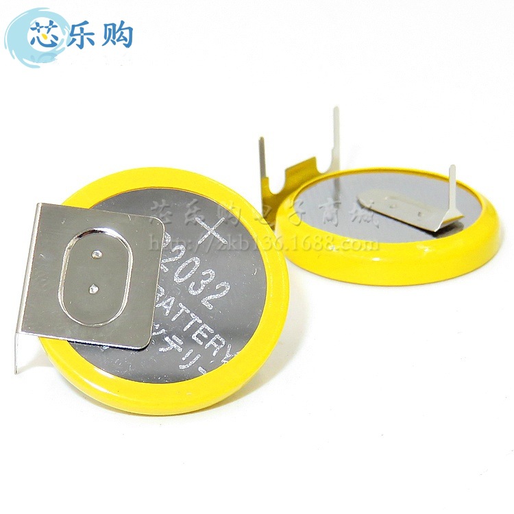 CR2032焊脚电池 3V 3脚 插件 带脚电池 带焊脚纽扣电池 锂电池
