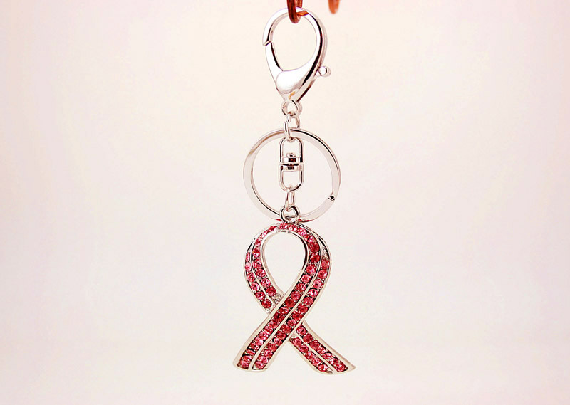 Korean  Creative Red Ribbon Crystal  Keychain display picture 5