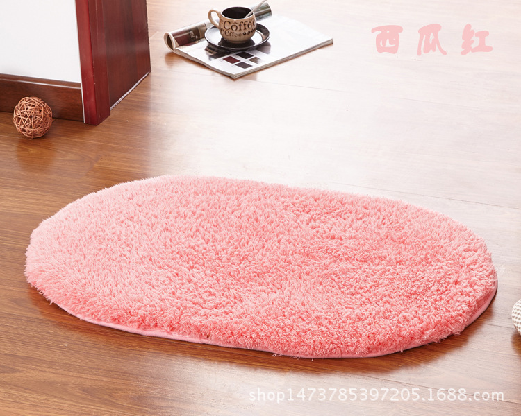 Venta al por mayor simple hogar lambswool dormitorio ovalada alfombra sala de estar baño cocina antideslizante estera cojín estera del pie estera de la puerta