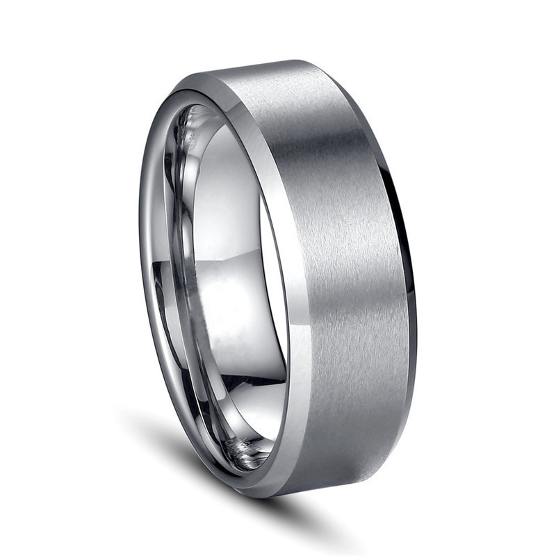 Bague Brillante Simple En Acier Inoxydable display picture 1