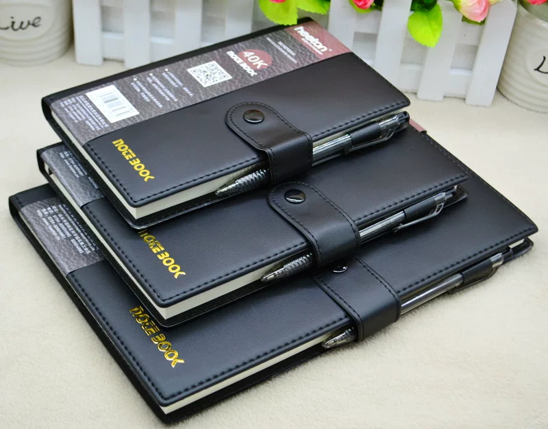 Xitong A16-833 Business Notepad Black Fit 40K 25K 16K has a pen leather surface