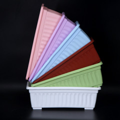 家庭種菜盆多色 加厚長方形塑料花盆 陽台菜園花盆送托盤塑料盆