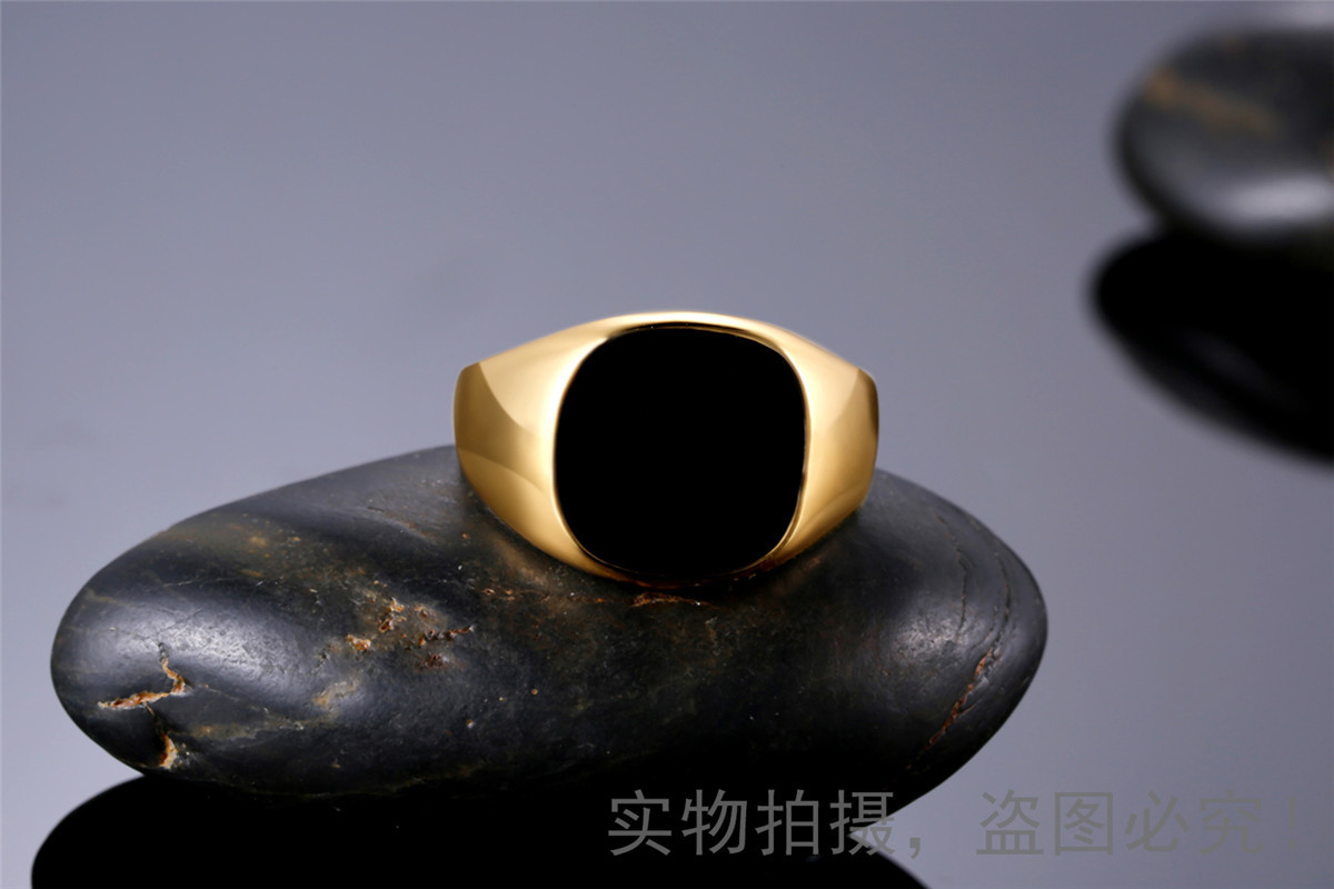 No Inlaid Inlay Material Fashion Simple Men's Ring