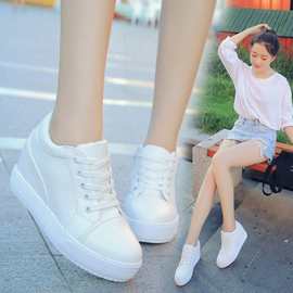 新款韩版内增高系带休闲运动鞋学生时尚女鞋春秋小白鞋批发2022