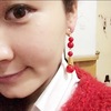 Retro red earrings, cheongsam, accessory for bride from pearl, no pierced ears