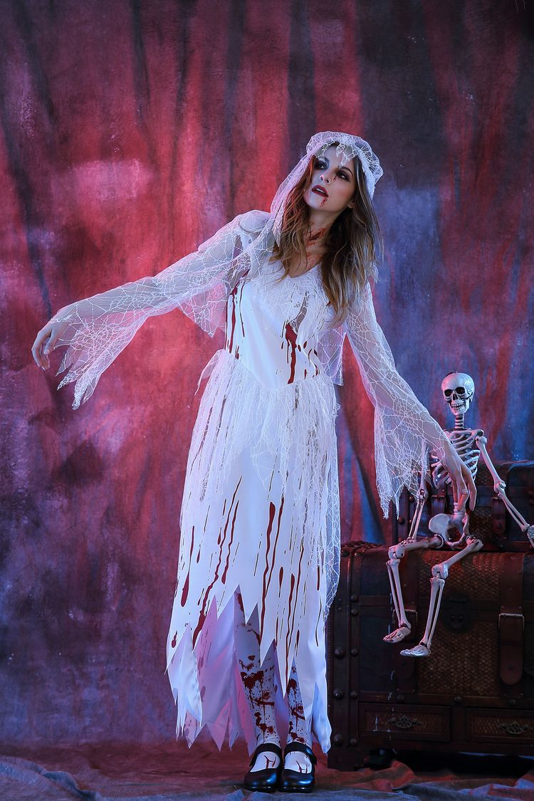 Halloween cosplay bloody ghost bride costume nihaostyles wholesale halloween costumes NSQHM81792