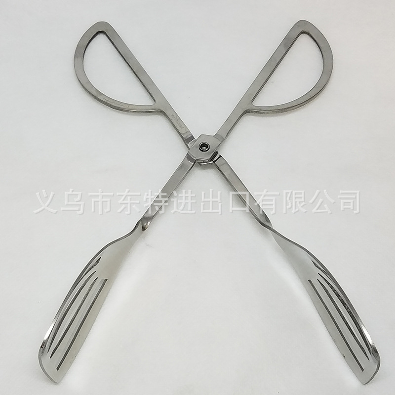 Stainless steel BBQ cake steak scissors, food tongs, baking and barbecue tongs, kitchen small tools detail image 9
