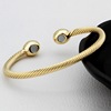 Golden magnetic bracelet natural stone, Amazon, pink gold, European style