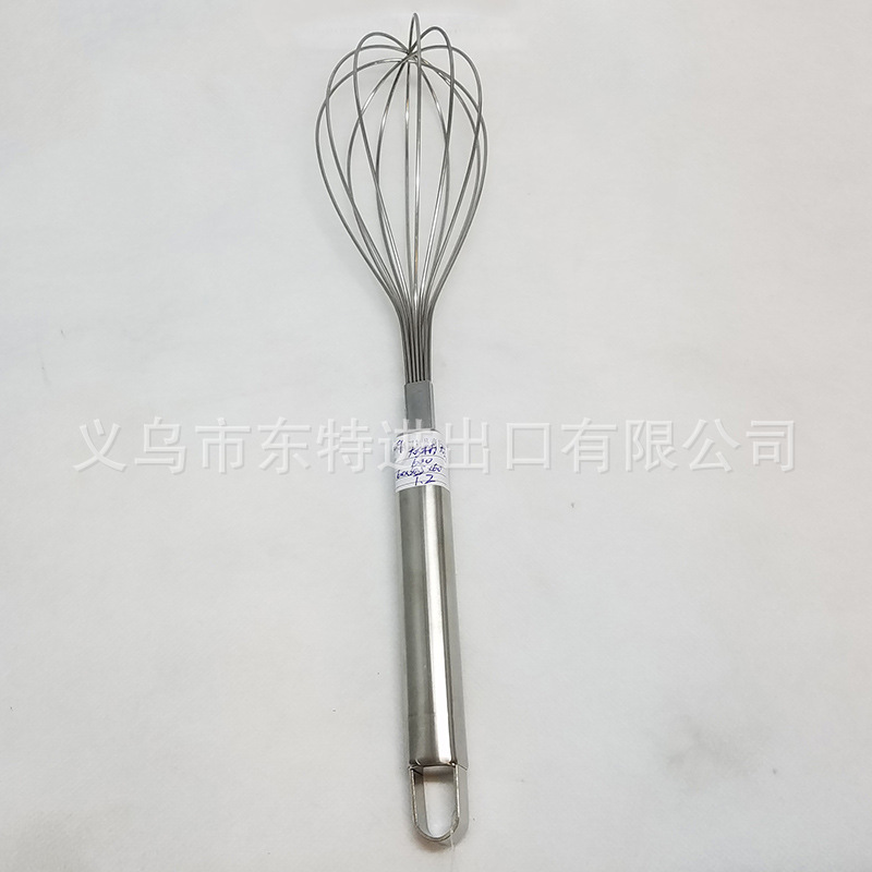 Factory direct sales of stainless steel egg beaters with large steel handles, household baking supplies, manual egg beaters detail image 5