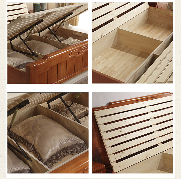 厂家直销 实木床 卧室橡木床1.8米大床 地产南康 居家特价床批发