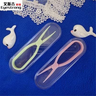 Contacts Dedicated silica gel Clamp transparent Carton candy packing Anti-scratch beauty pupil 7.5cm Medical tweezers