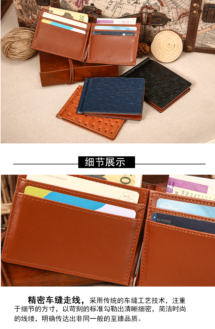 Fashion Retro Leather Wallet Wholesale display picture 3