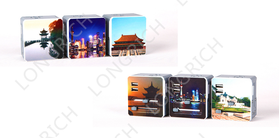 旅行插头双USB万能适配器多功能便携式套装充电万用全球