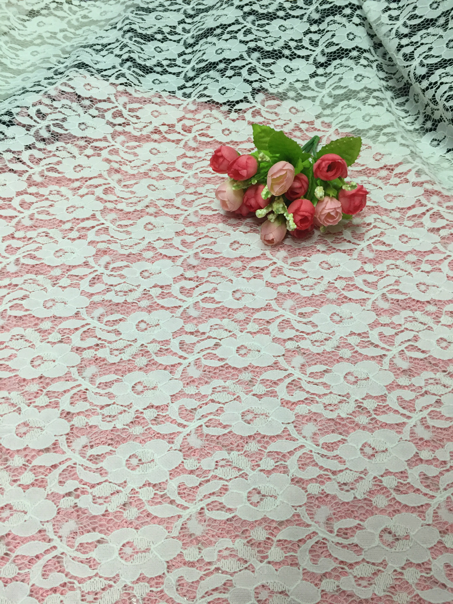 锦棉梦特娇无弹蕾丝面料花边白色现货女装童装服装辅料DIY绣花