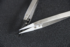 Ceramic tweezers, tip tweezers, interchangeable head tweezers, stainless steel handle, DIY tools, white black