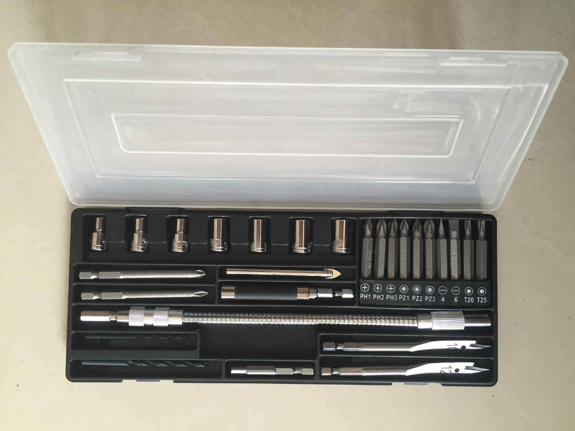 多功能冲击钻钻头批头26件套装 电钻配件 五金工具组合软轴连接杆