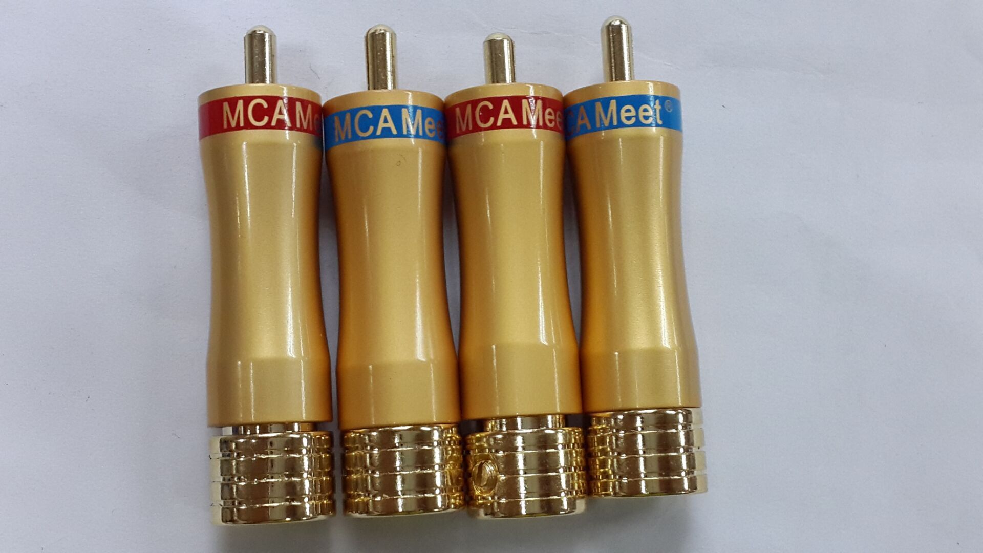 MCA一体化RCA插/土豪金一体化莲花插头/音视频插头/RCA