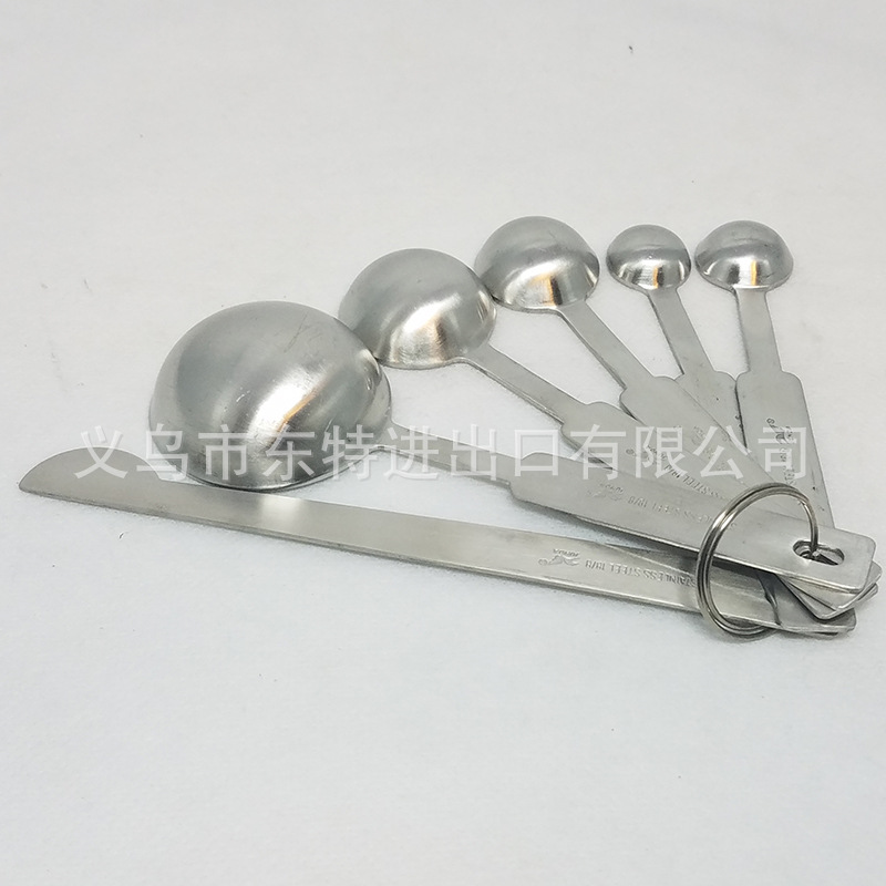 Factory direct sales of stainless steel measuring spoons with rulers, 6-piece set, measuring spoon set, thickened and brushed seasoning spoons detail image 15