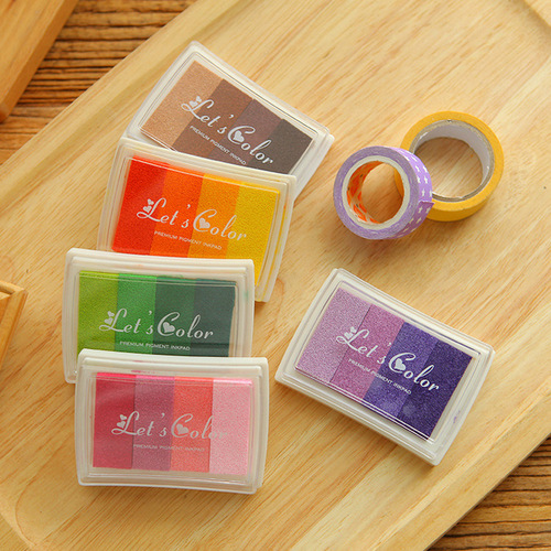Stamp Companion Cute Gradient Color Ink Pad, Special for Handbook DIY, 4 Color Gradient Ink, 6 Colors Available