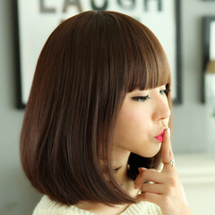 Manufacturer wholesale daily wigs for women with bobo heads, cute short straight hair, chemical fiber wigs for women, support one-piece drop shipping
