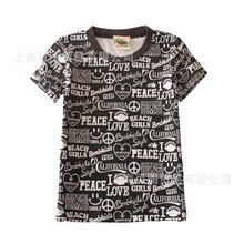 出口日本外贸童装批发出口日单童装尾货bmbkids外贸纯棉字母t恤