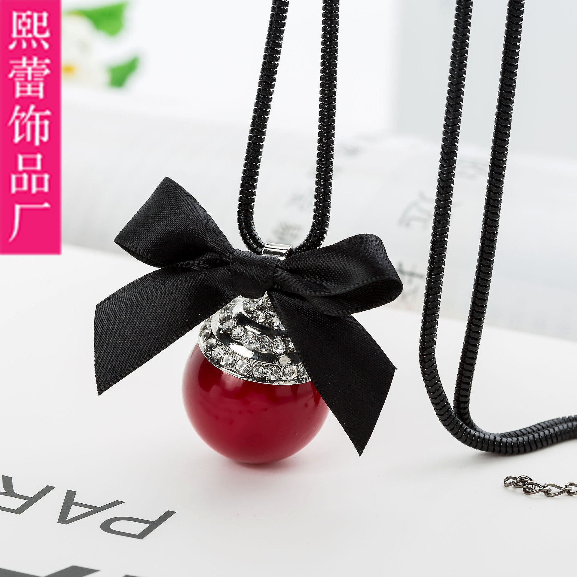 Korean Edition Versatile decorate Necklace jewelry Accessories spherical Crystal Pendant have more cash than can be accounted for sweater chain Multi tier chain wholesale