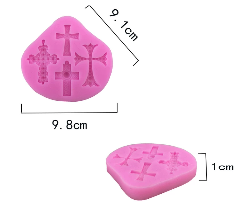 5 Jesus Silicone DIY Cross Fondant Silicone Khuôn Chất lỏng Silicone Khuôn mềm gốm Hướng dẫn sử dụng Vải nhỏ giọt khuôn làm bánh trung thu