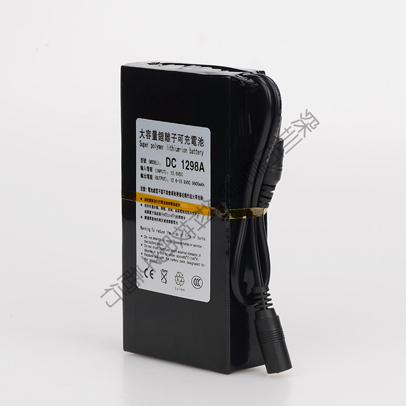 厂家自产自销直销12V大容量多用途可充备用锂电池(9800mAh)(黑色)