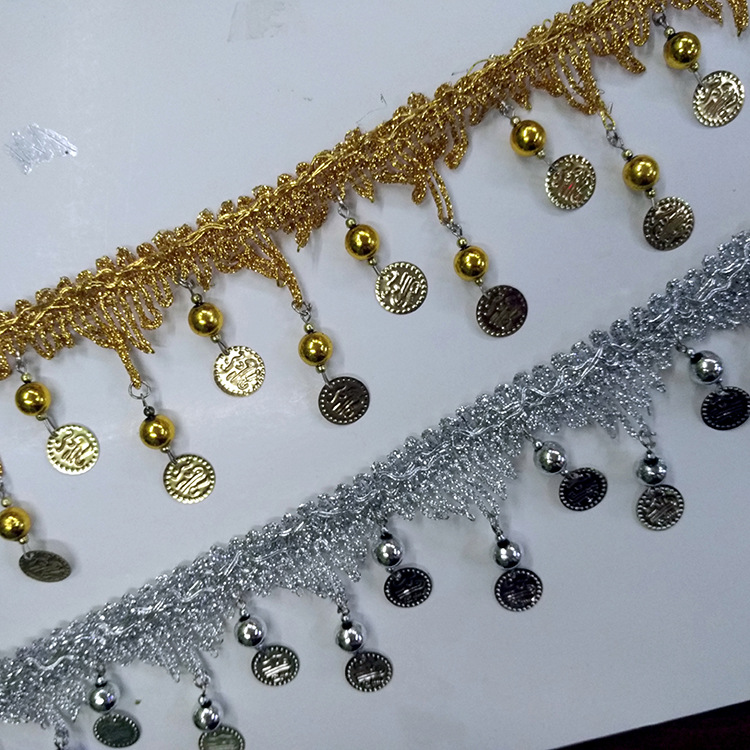 广州工厂铁片钳子弯九字针女装手工吊珠花边 韩文片镶边珠片