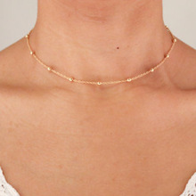 歐美跨境飾品 時尚鍍金大金球鏈 女士鎖骨頸鏈  ins冷淡風項鏈