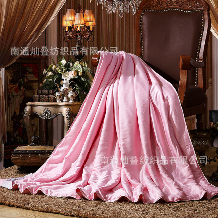 高档提花莫代尔纯桑蚕丝被批发夏凉被子母被礼品福利厂家定做包邮|ms