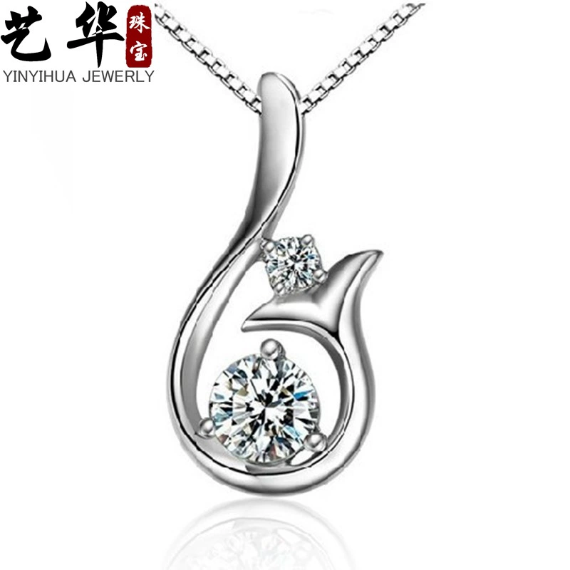 Серебряное ожерелье, подвеска, свитер, аксессуар, оптовая продажа, европейский стиль