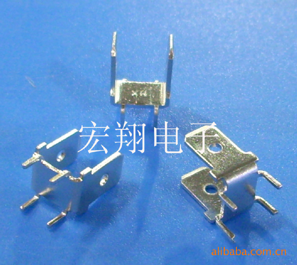 250四只脚连体插片、6.3四脚连体焊板公端子、线路板端子