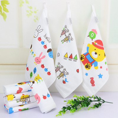 double-deck Hive Gauze towel Infants Kerchief kindergarten towel Cotton soft Child towel Hanging buckle 25*25