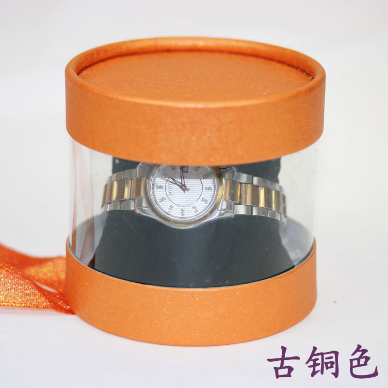 手表盒圆形首饰收纳盒礼品包装盒手串手链透明盒小枕头佛珠盒批发