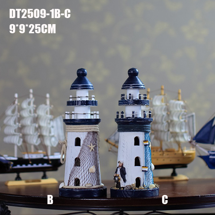 25 cm wooden lighthouse Mediterranean-style craftscapes watch tower…