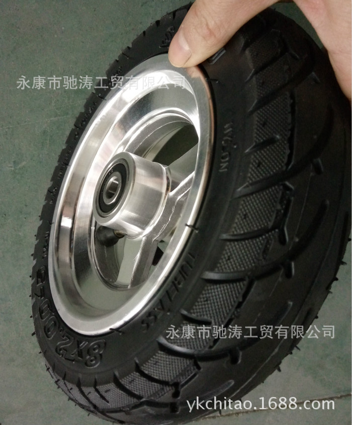 厂家直销 电动折叠滑板车8寸真空胎8*2.00-5轮胎轮毂代驾车轮胎