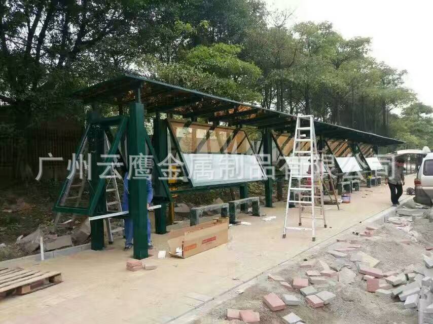 广州厂家专业制作不锈钢烤漆公交车候车亭镀锌灯箱镀锌烤漆候车亭