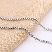 厂家批发 不锈钢项链个性钛钢方珍珠链 男式吊坠配链裤挂链个性