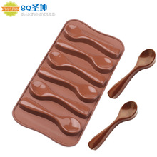 勺子硅胶巧克力模 6连勺子硅胶巧克力模 耐高温蛋糕装饰 烘焙模具