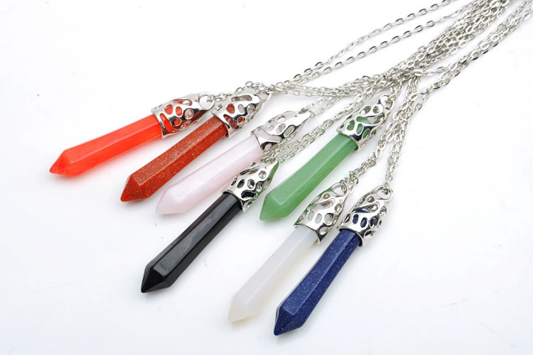 (Cross-border trading), S2262, multicoloured hexagonal pendant, necklace, sweater, accessory, with gem